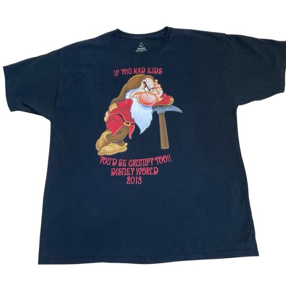 Disneyland Resort Disney World Grumpy 2013 Short Sleeve Tshirt Hanes Cotton 2X - Picture 2 of 15
